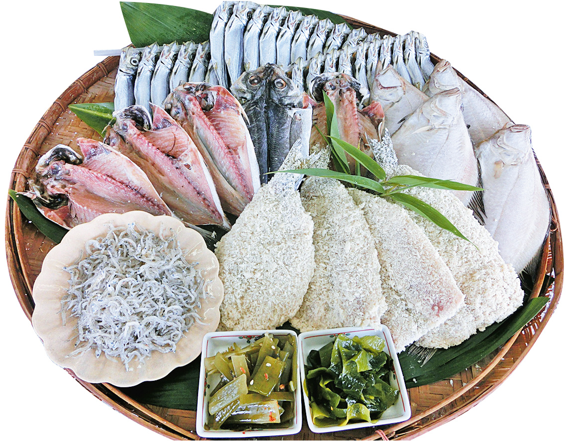 萩の味詰め合わせ（干物、フライ、わかめ）